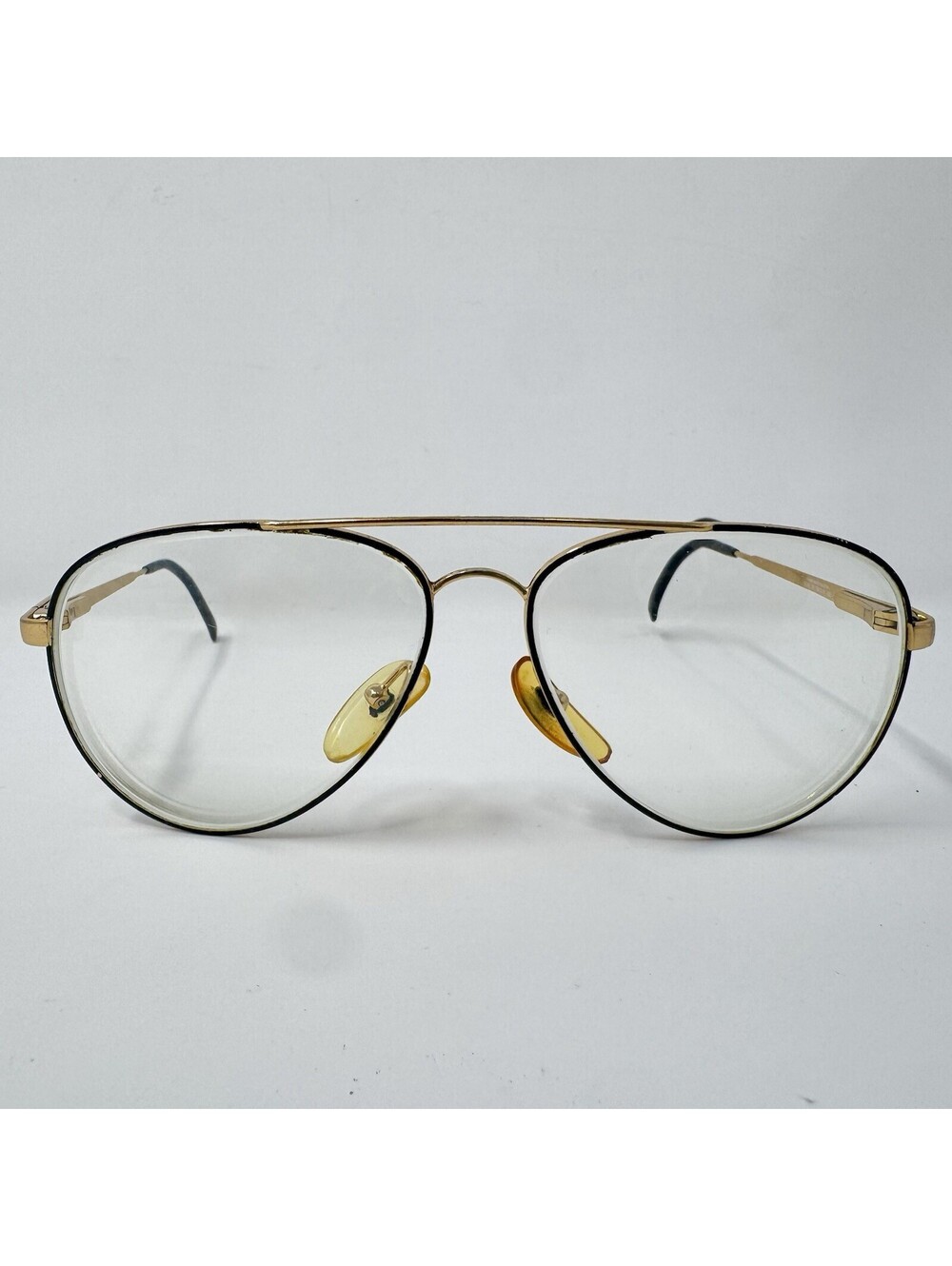 Vintage Carrera 5748 91 Black Gold Aviator Eyeglass Frames 58-14-140